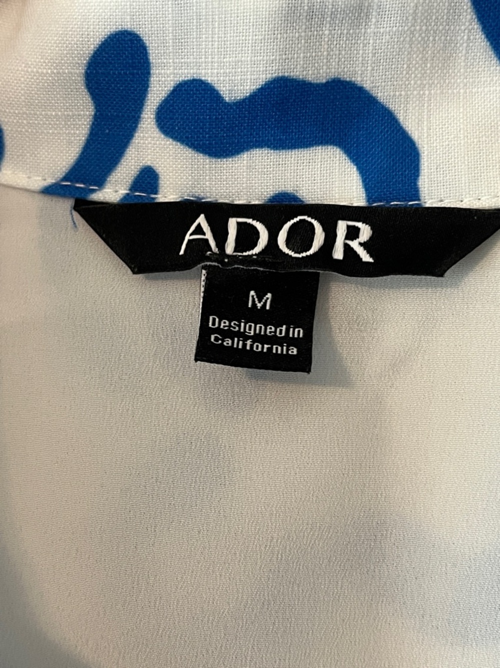 Ador Curve Pocket Sleeveless Shirt Maxi Dress White Blue Floral Size M - Picture 9 of 16